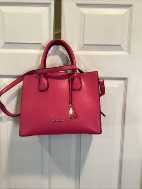 Frank Lyman Pink Structured Leather Satchel Handbag